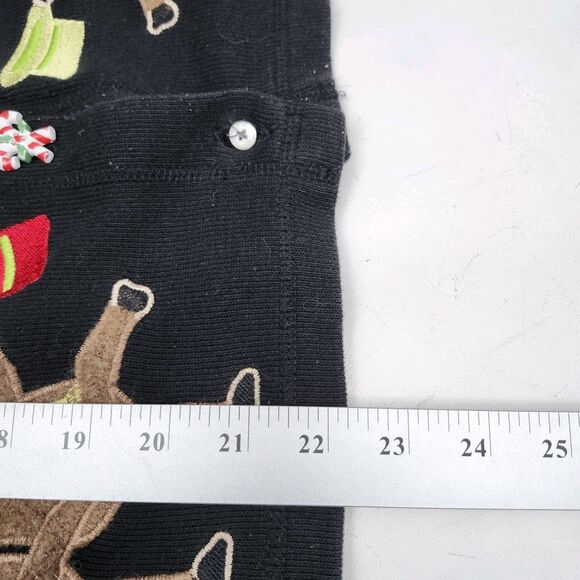 Onque Casuals Christmas Sweater Cardigan Womens Large Reindeer Candy Cane Button - Picture 11 of 11